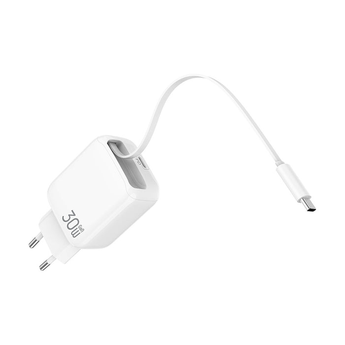 ЗАРЯДНО 220V XMART 30W + TYPE C WHITE