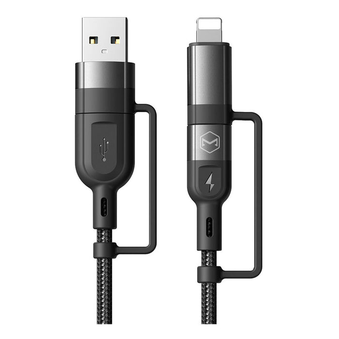 КАБЕЛ XMART 4in1 TYPE-C+LIGHTNING BLACK