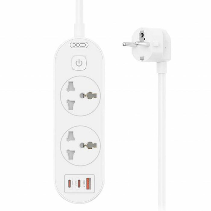 Разклонител XO WL31 30W за ЕС, 2 гнезда, 2 Type-C и USB порта, 2500W, 1.5M кабел