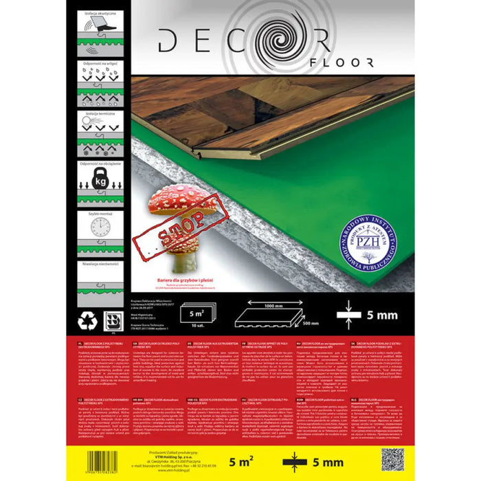 XPS ПОДЛОЖКА ЗА ЛАМИНАТ FLOOR DECOR 5 ММ. 5 М2 В ПАКЕТ