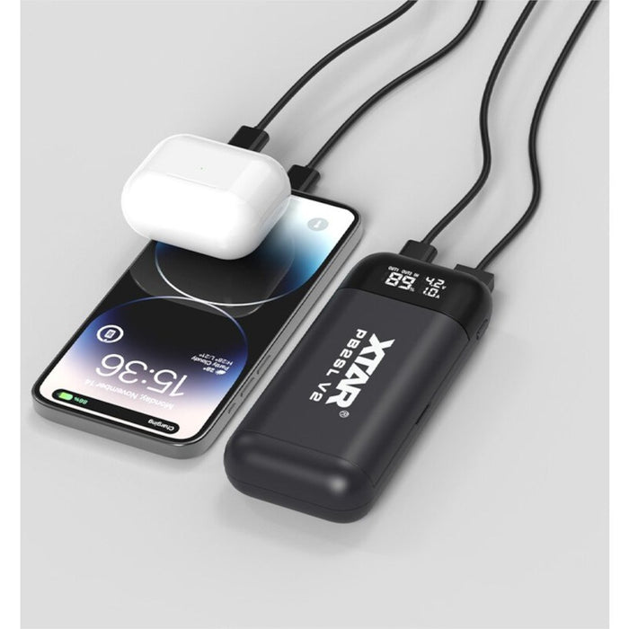 Зарядно устройство / Преносима батерия Powerbank за батерии Li-ion 18650 / 20700 / 21700 Xtar PB2SL V2 черно