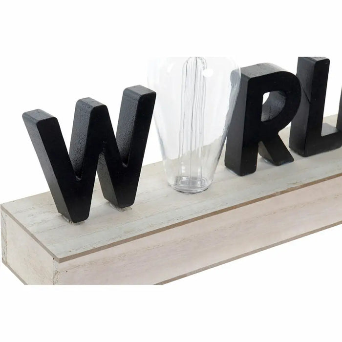 Ярка декорация DKD Home Decor World Черен Метал Дървен MDF