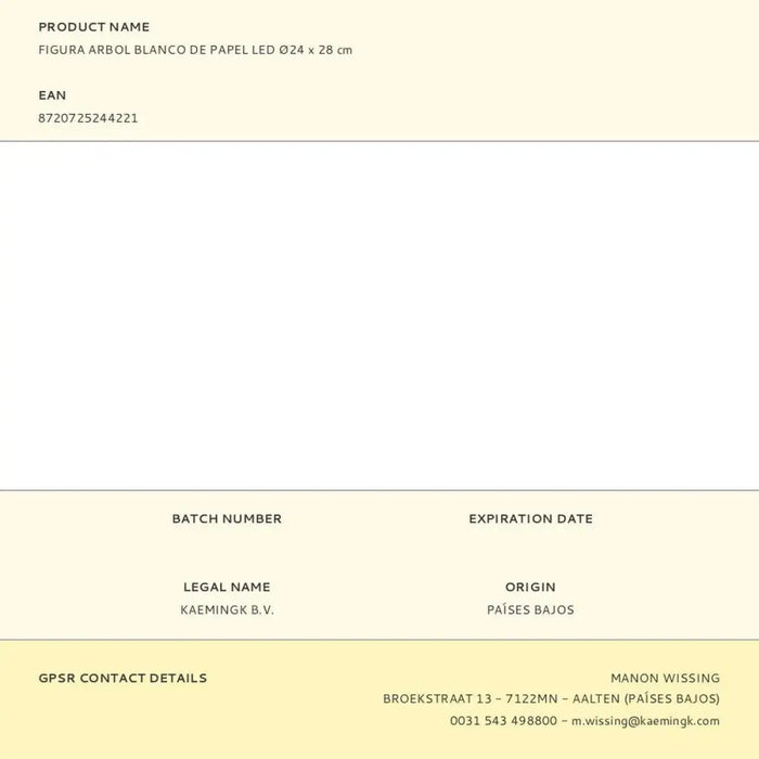 Ярка декорация Lumineo Бял Коледно дърво Ø 24 x 28 cm