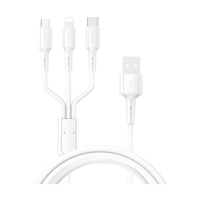 КАБЕЛ 3 В 1 IPHONE / MICRO USB / USB-C YESIDO