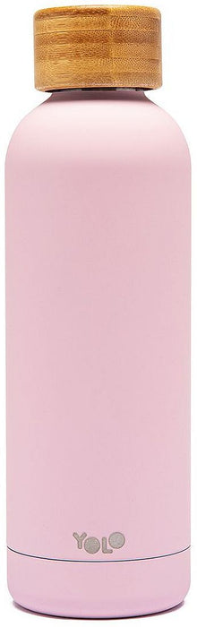 Термобутилка YOLO - Pastel Pink, 500 ml, кафява капачка