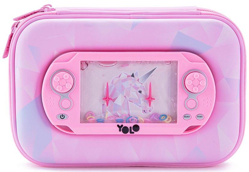 Ученически 3D несесер YOLO Unicorn - 2 ципа, с игра