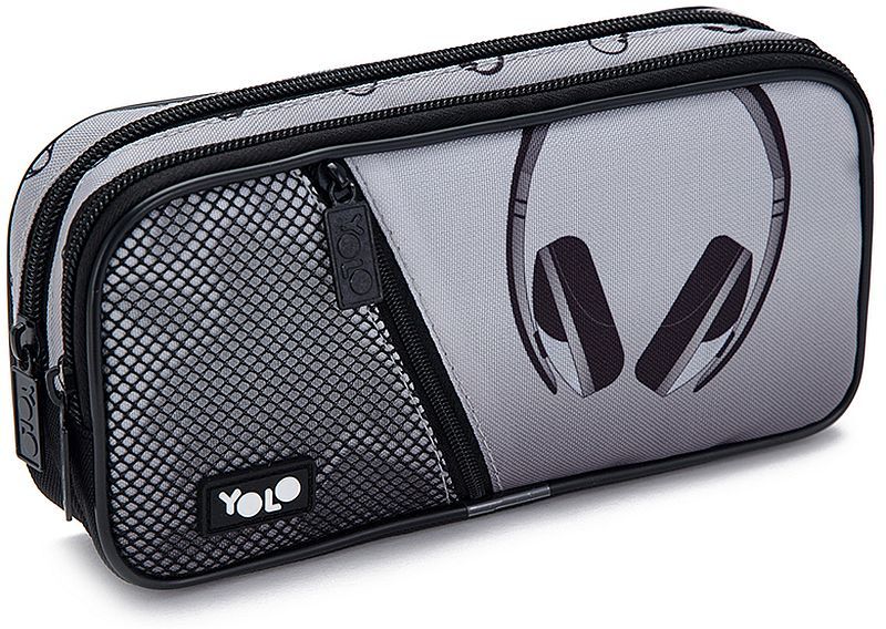 Ученически несесер YOLO Earphones - 2 ципа