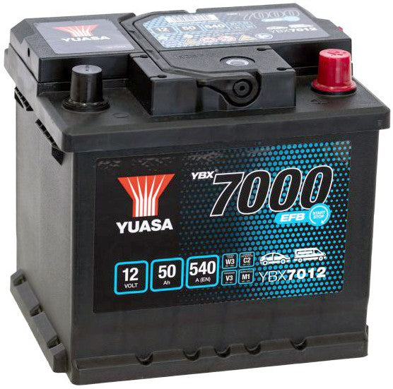 YUASA YBX7000 EFB 50AH 540A R+