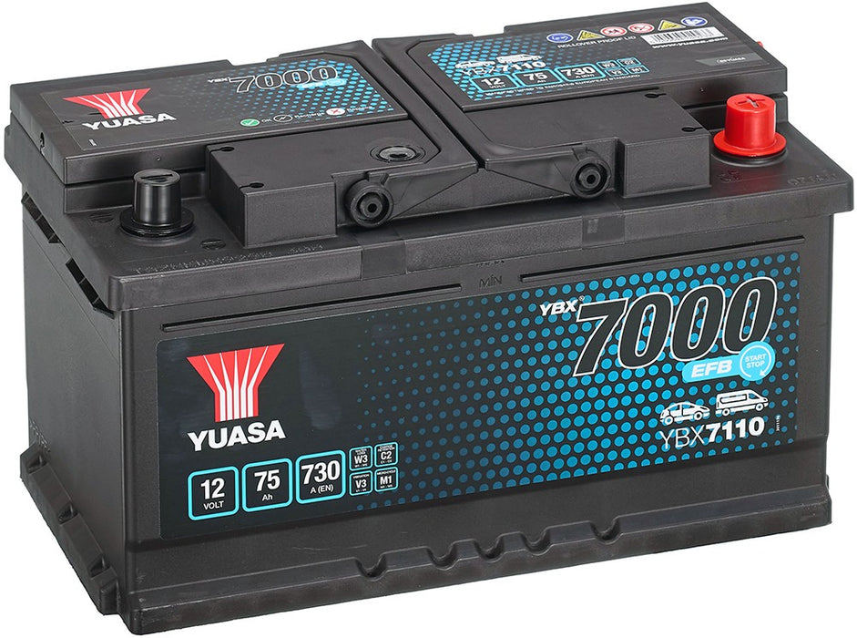 YUASA YBX7000 EFB 75AH 730A R+