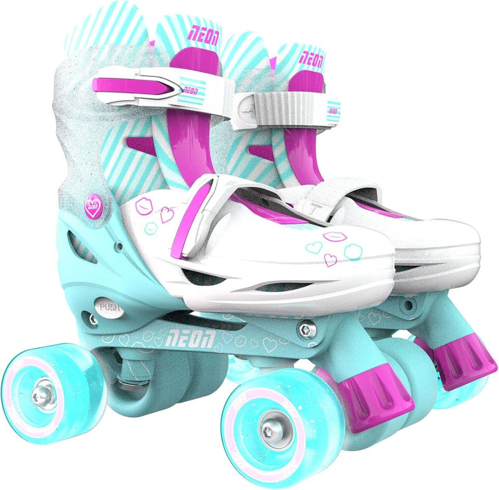 Детски ролери 2 в 1 Yvolution - Neon Combo Skates, размер 30-33, синьо-зелено и розово