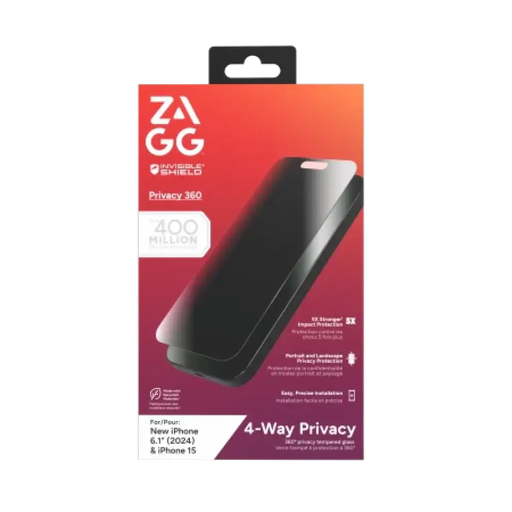 ZAGG InvisibleShield Glass Elite Privacy 360 за iPhone 15