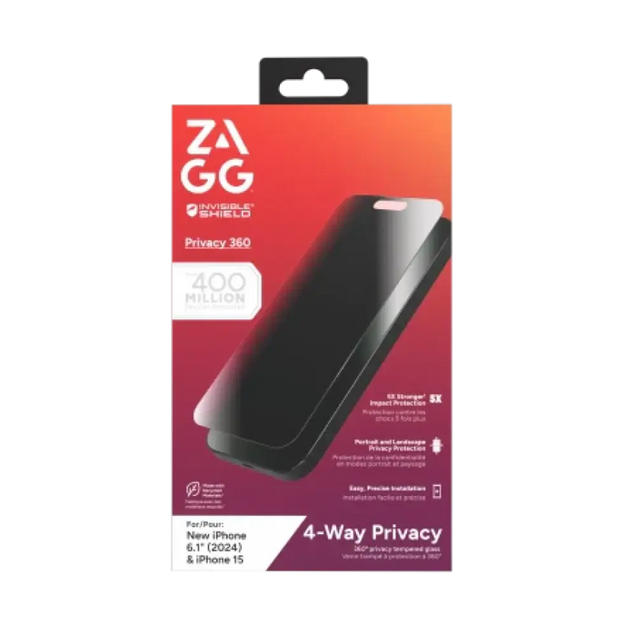 ZAGG InvisibleShield Glass Elite Privacy 360 за iPhone 15