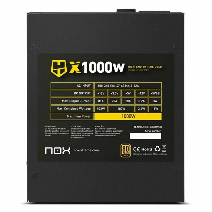 Захранване Nox-Xtreme NXHUMMERX1000WGD 1000 W ATX 80 Plus