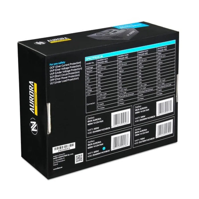Захранване IBOX AURORA 600W 14 CM FAN ZIA600W14CMBOX