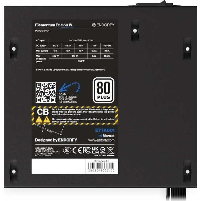 Захранващ блок Endorfy Elementum E5 550W 80 PLUS