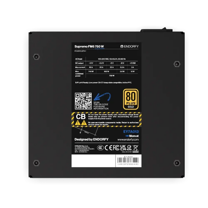 Захранващ блок Endorfy Supremo FM6 750W 80+ Gold PCIe 5.1