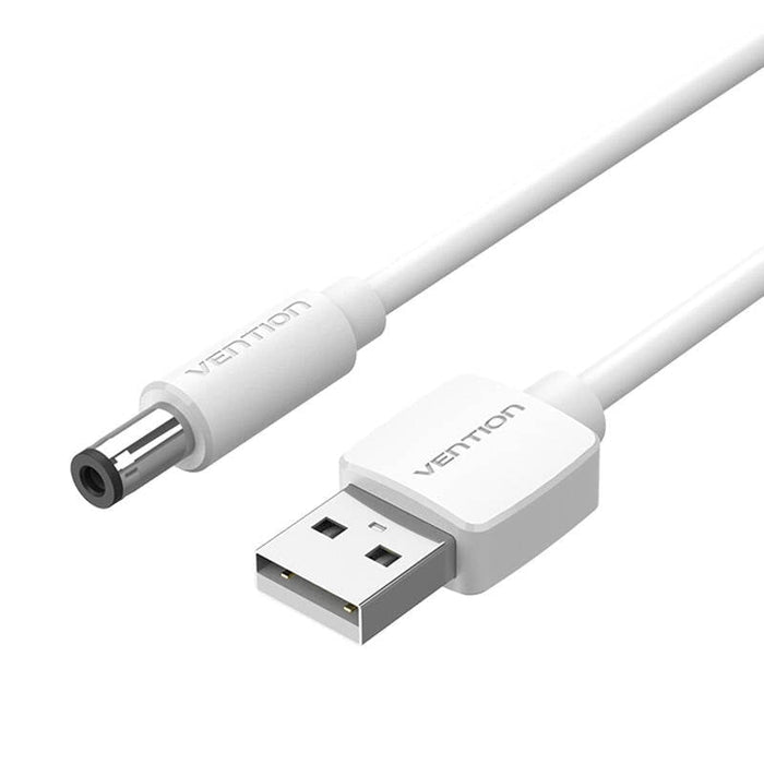 Захранващ кабел Vention CEYWD USB към DC 5.5mm 0.5m бял