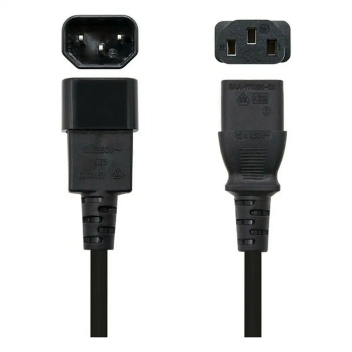 Захранващ кабел NANOCABLE 10.22.0202 1,5 m 1500W Черен 1,5 m