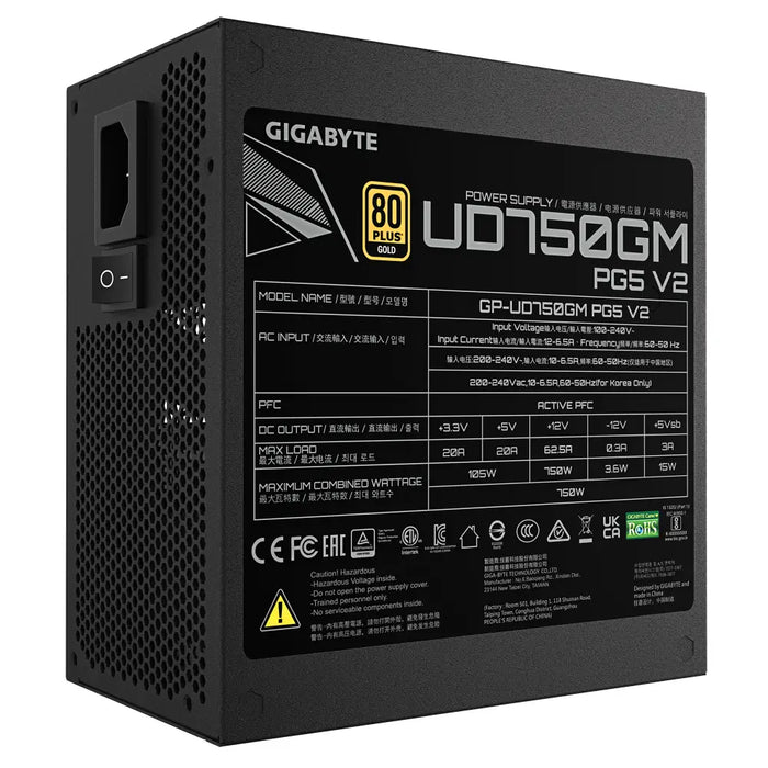 Захранващ блок Gigabyte UD750GM PG5 V2 750W 80+ GOLD PCIe