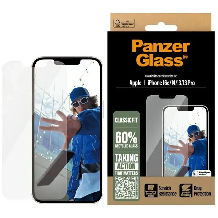 Закалено стъкло PanzerGlass Classic Fit за iPhone 16e