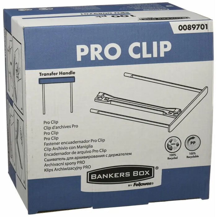 Закопчалка Fellowes Pro Clip 100 броя Бял Рециклирана
