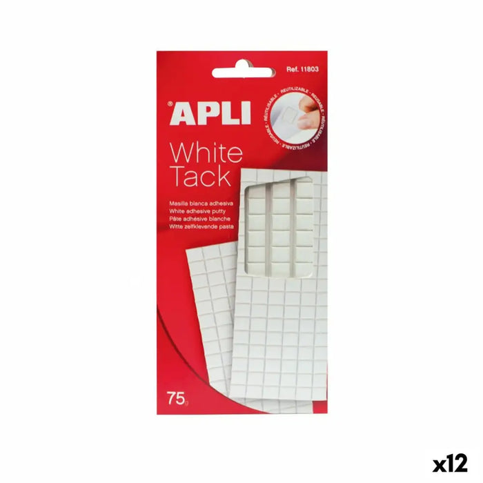 Замазка Apli White Tack Замазка Бял Найлон (3 броя) (12