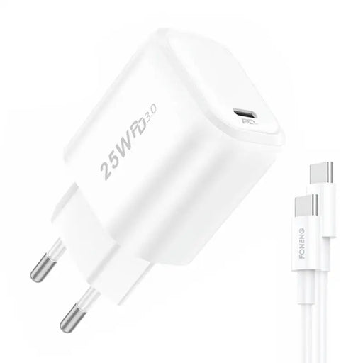 Зарядно Foneng 2x USB EU40 с USB - C кабел