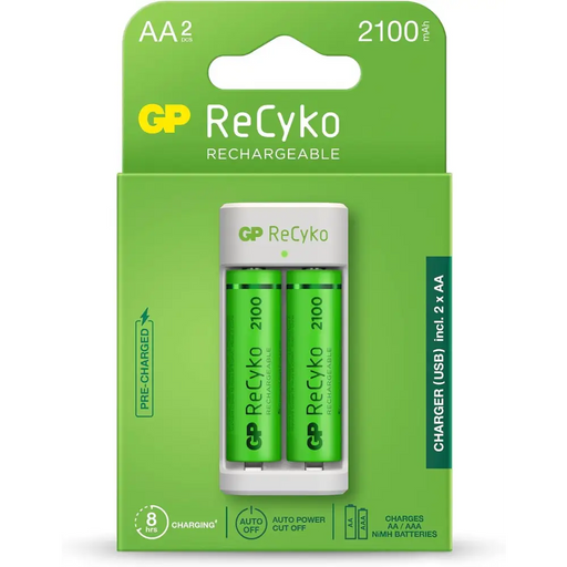 Зарядно GP BATTERIES E211 + 2 * 2100mAh AA За 2 броя NiMH