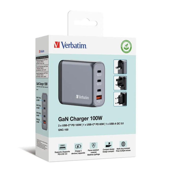 Зарядно устройство Verbatim GNC - 100 GaN