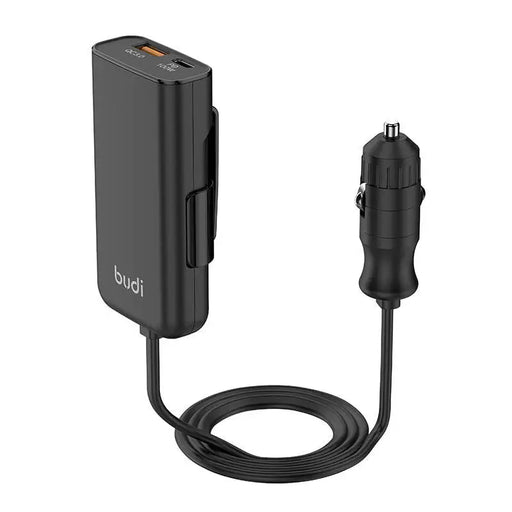 Зарядно за кола Budi 105W USB + USB - C PD QC 3.0 черно