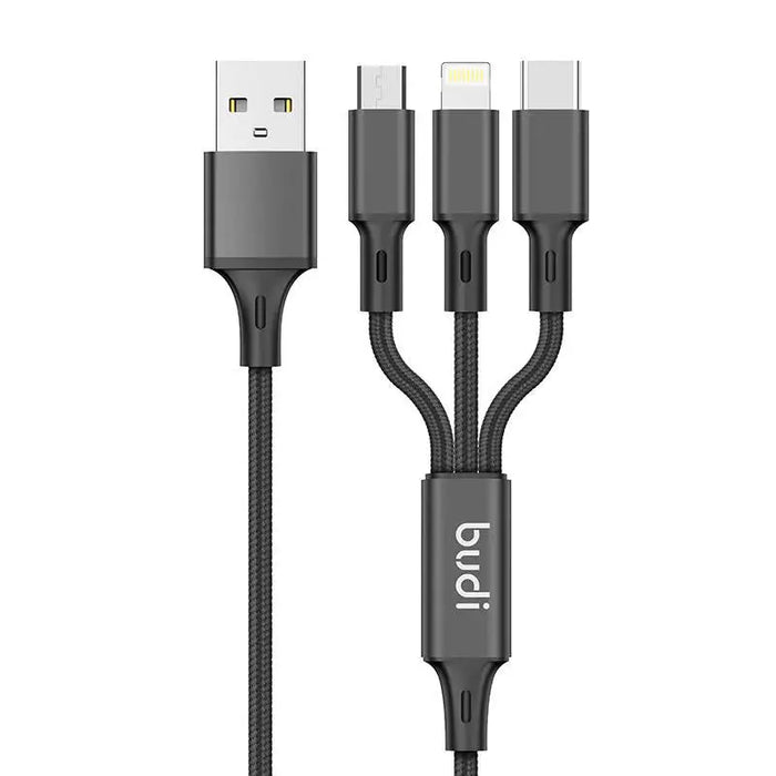 Зарядно за кола Budi 2x USB 2.4A с 3в1