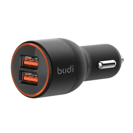 Зарядно за кола Budi 2x USB 36W QC 3.0 черно