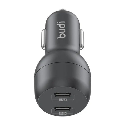 Зарядно за кола Budi 2x USB - C 40W PD черно