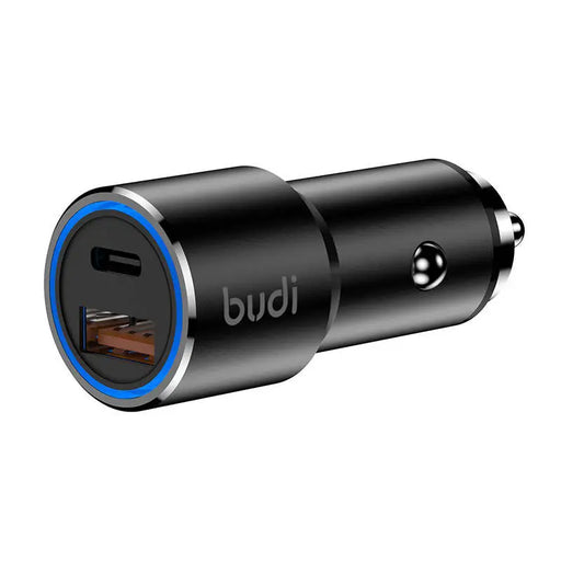 Зарядно за кола Budi USB + USB - C 36W черно