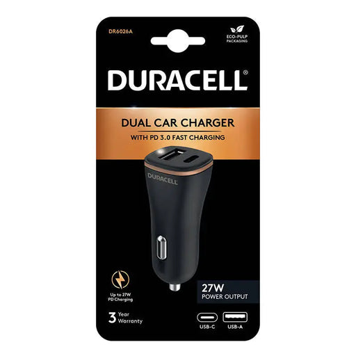 Зарядно за кола Duracell USB USB - C 27W черно