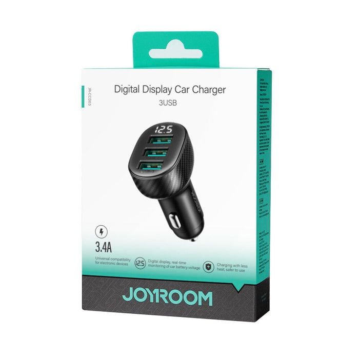 Зарядно за кола Joyroom JR-CCD03 3.4A 3x USB-A с дисплей