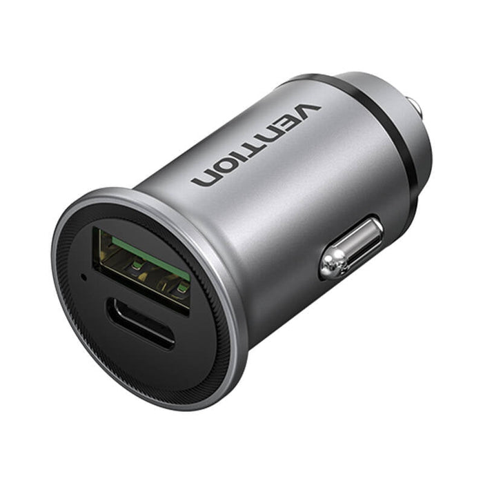 Зарядно за кола Vention FFBH0 USB-A USB-C 18/20W сиво