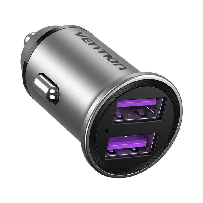 Зарядно за кола Vention FFEH0 2x USB-A 30/30W сиво