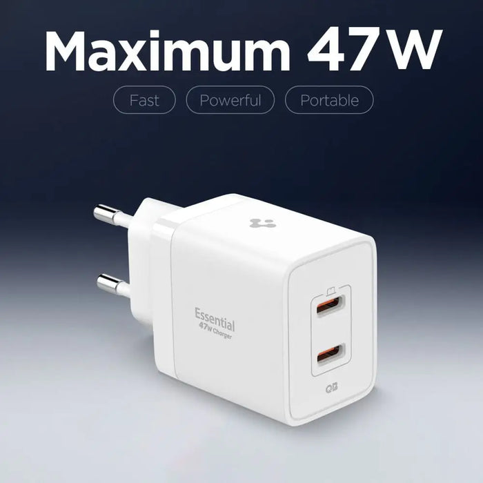 Зарядно за стена Spigen Essential EE472EU с 2 порта USC-C