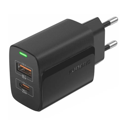 Зарядно Foneng EU66 USB-A USB-C 2 PD20W черно
