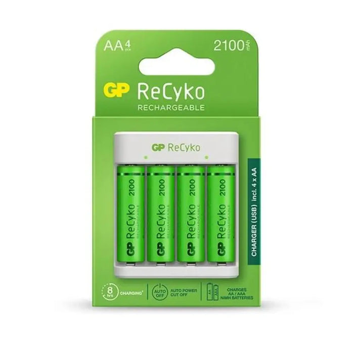 Зарядно GP BATTERIES E411 + 2100mAh AA За 4 броя NiMH