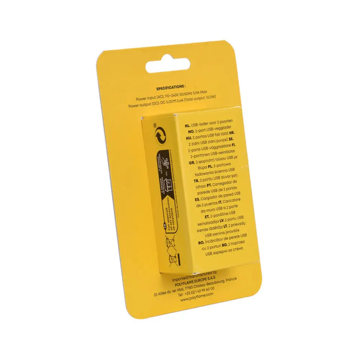 ЗАРЯДНО ОТ ЕЛ. МРЕЖА 2 X USB 5V/2.4A TEKMEE FAST CHARGE