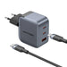 Зарядно с кабел Vention USB-C + C + A 70W GaN USB-C-C 1m