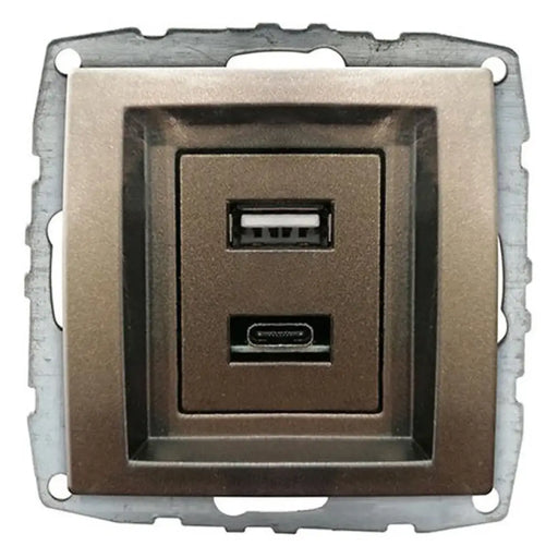 ЗАРЯДНО USB + USB-C МЕХАНИЗЪМ БРОНЗ MONO DESPINA