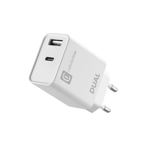 Зарядно устройство Cellularline PD 220V USB + USB-C 20W