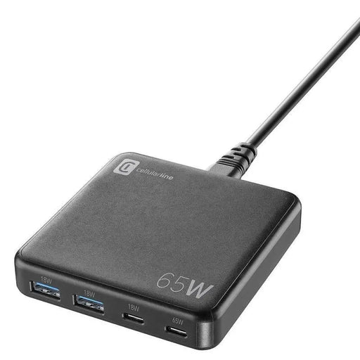 Зарядно устройство Cellularline 220V GaN 2xUSB 2xUSB-C 65W