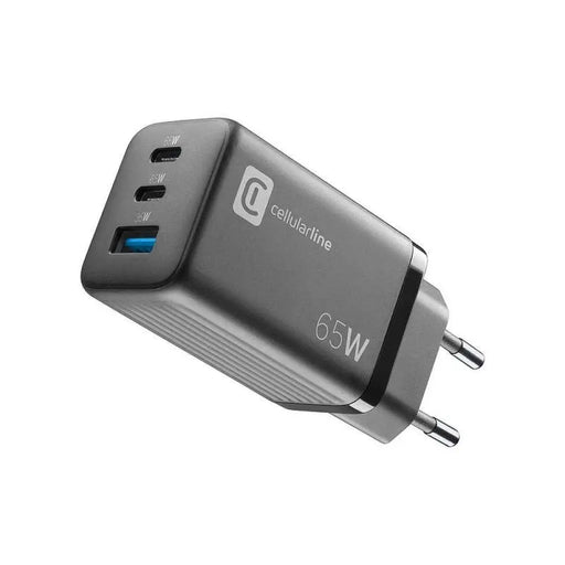 Зарядно устройство Cellularline 220V PD GaN USB 2xUSB-C 65W