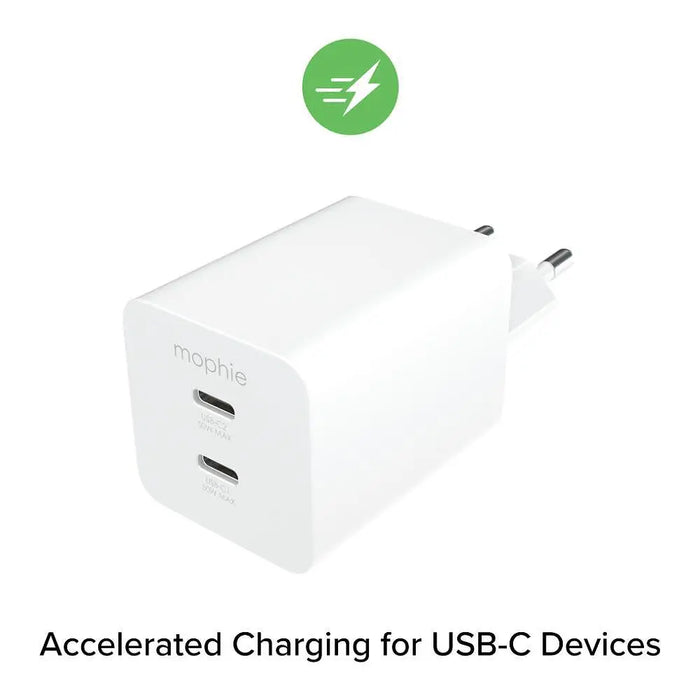 Зарядно устройство Mophie Essentials Dual USB-C-PD-50W