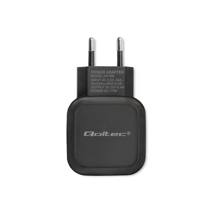 Зарядно устройство Qoltec 50186 17W | 5V | 3.4A | 2xUSB