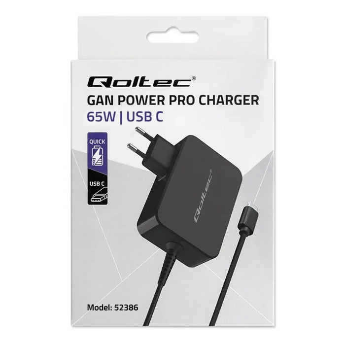Зарядно устройство Qoltec 52386 GaN POWER PRO | 1xUSB-C